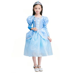 依百購女童灰姑娘兒童節表演服裝連衣裙，童年夢想的精致演繹